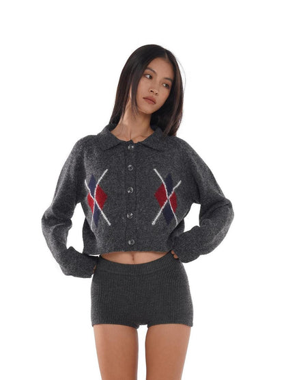 SweetChilling Grey Diamond Argyle Jacquard Women&