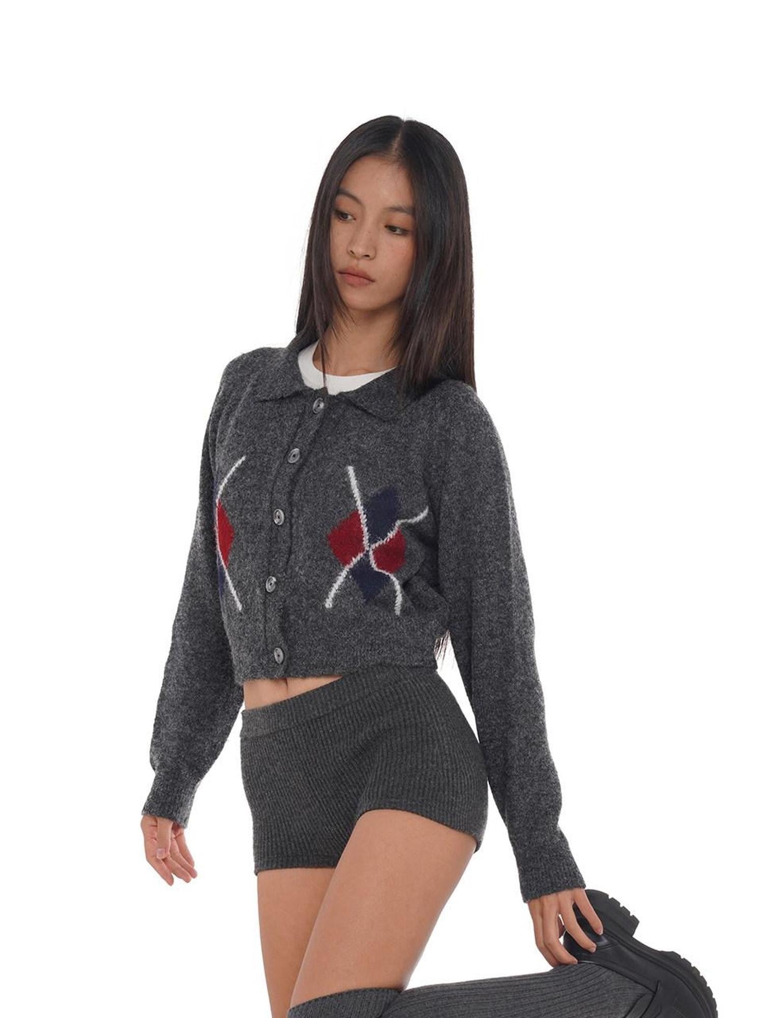 SweetChilling Grey Diamond Argyle Jacquard Women&