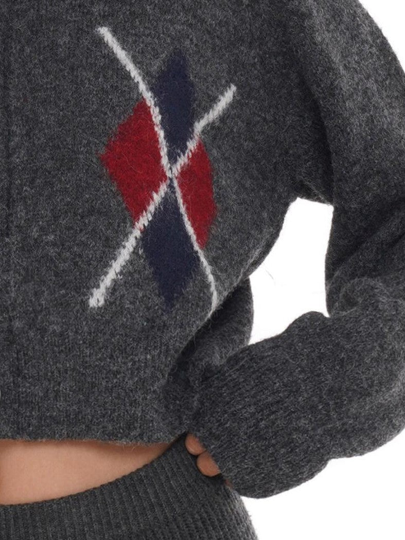 SweetChilling Grey Diamond Argyle Jacquard Women&
