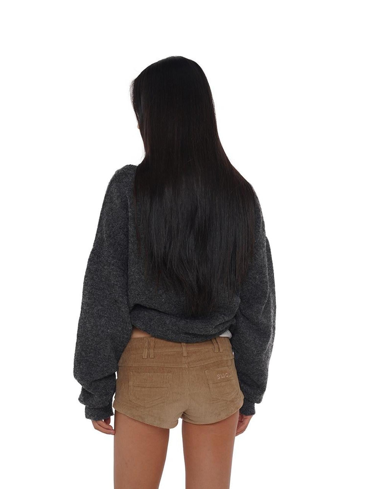 SweetChilling Khaki Corduroy Casual Slim Fit Women&