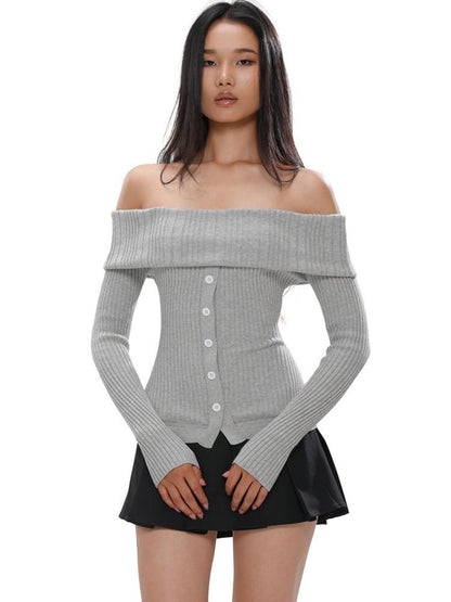 SweetChilling Knit Spliced Pleated Slim Women&