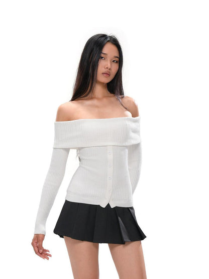 SweetChilling Knit Spliced Pleated Slim Women&