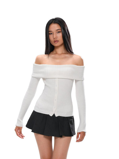 SweetChilling Knit Spliced Pleated Slim Women&