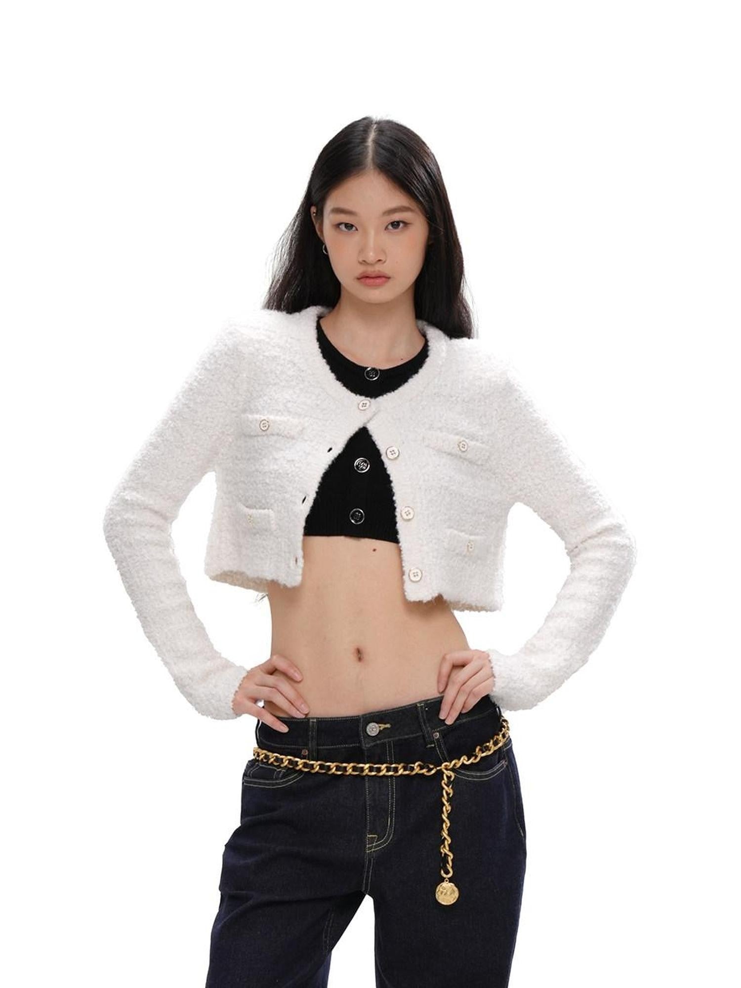 SweetChilling Knitted Boxy Cardigan Women&
