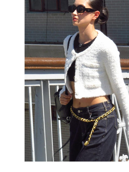 SweetChilling Knitted Boxy Cardigan Women&