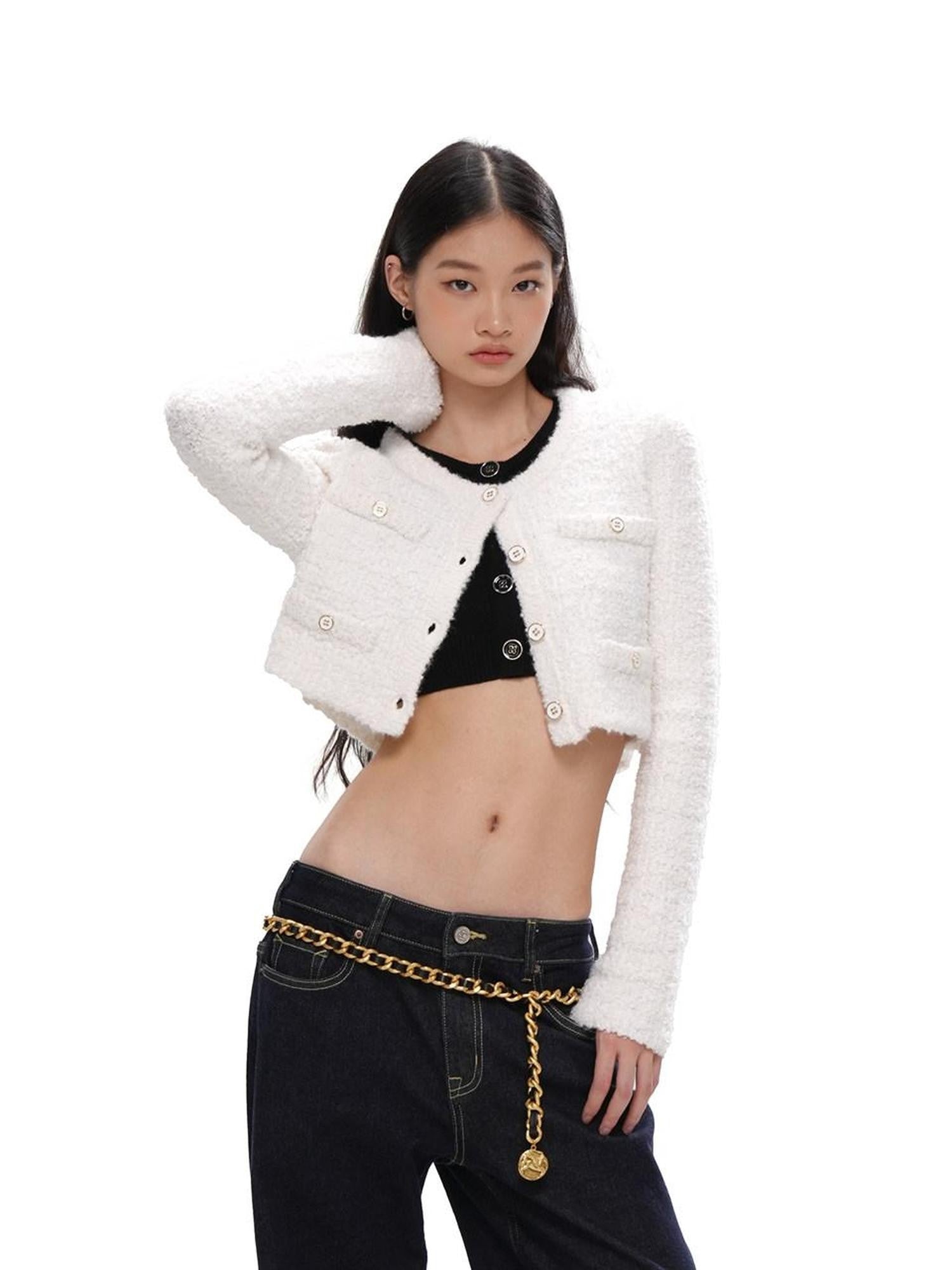 SweetChilling Knitted Boxy Cardigan Women&
