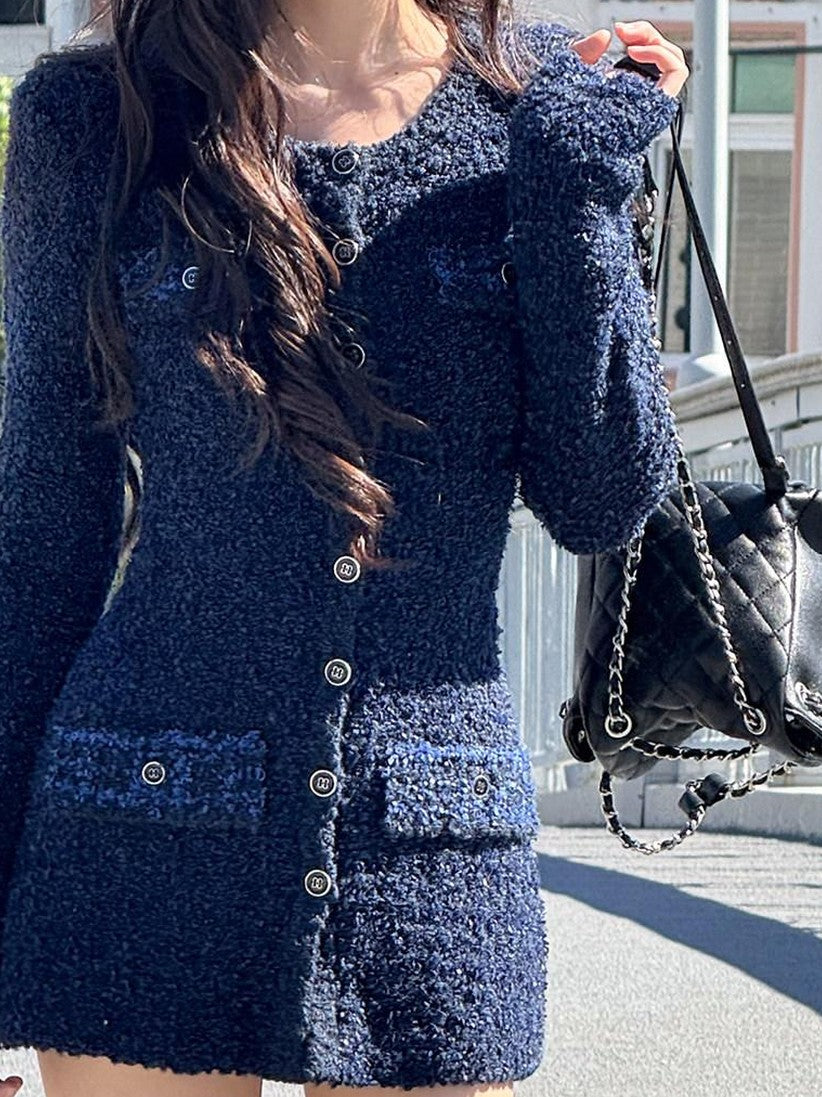 SweetChilling Knitted Long Sleeve Round Neck Women&