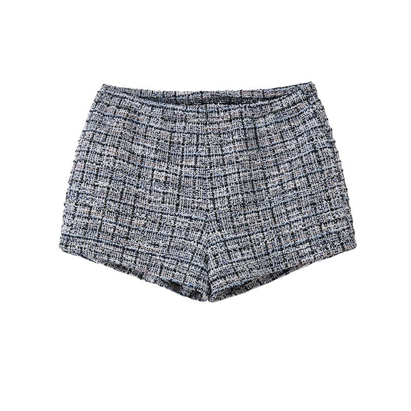 SweetChilling Knitted Tweed Pleated High Waist Women&