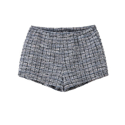 SweetChilling Knitted Tweed Pleated High Waist Women&