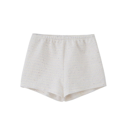 SweetChilling Knitted Tweed Pleated High Waist Women&