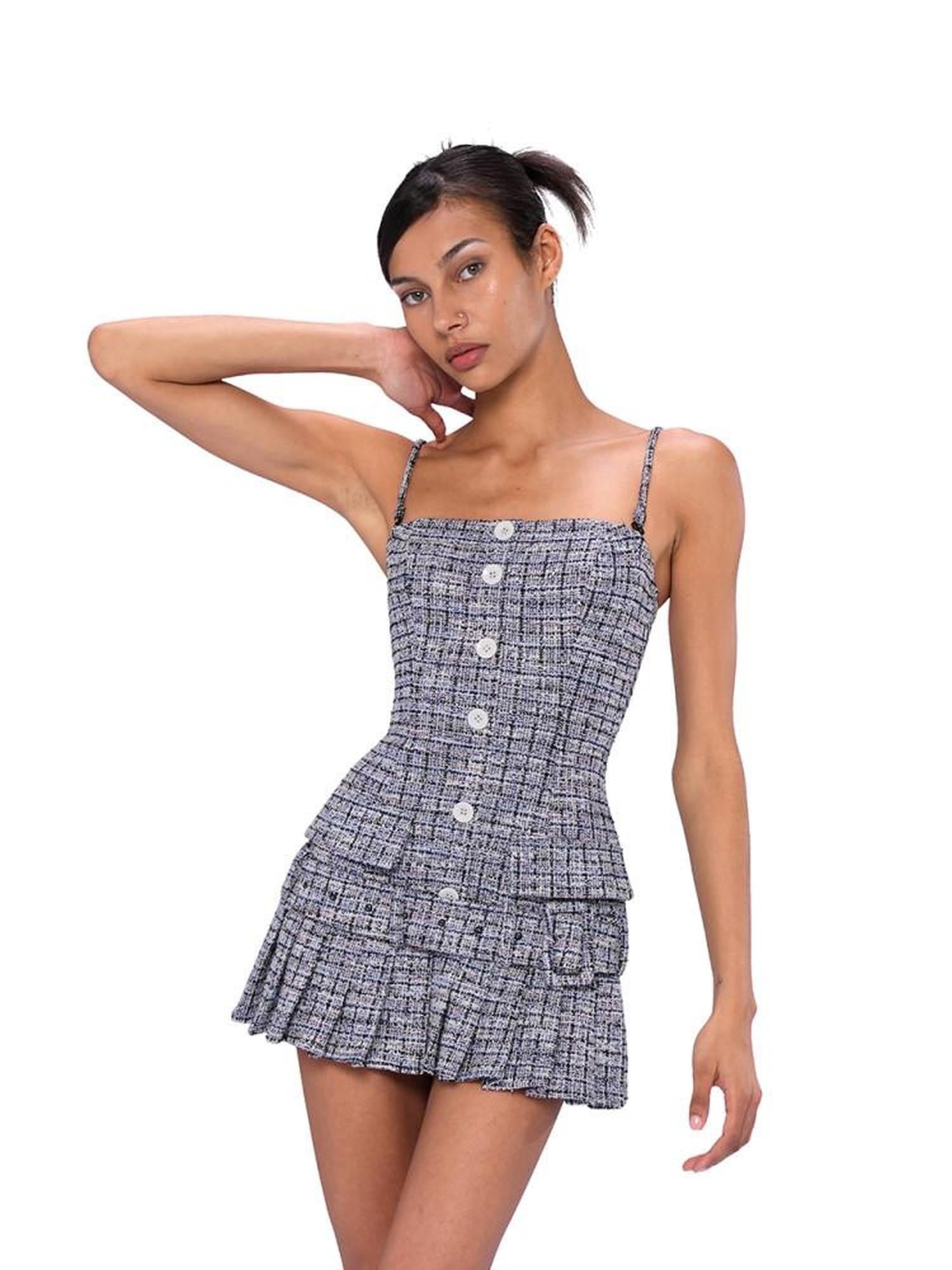 SweetChilling Knitted Tweed Pleated High Waist Women&