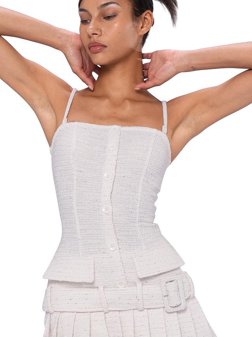 SweetChilling Knitted Tweed Pleated High Waist Women&