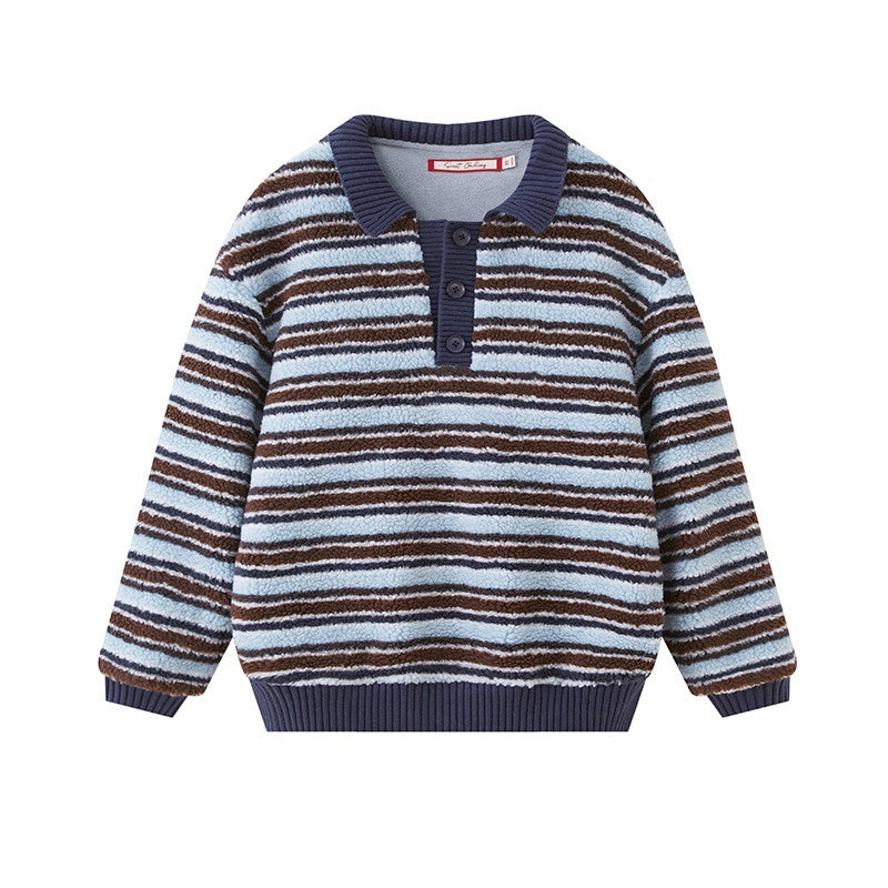 SweetChilling_Layered_Fleece_Polo_Striped_Women&