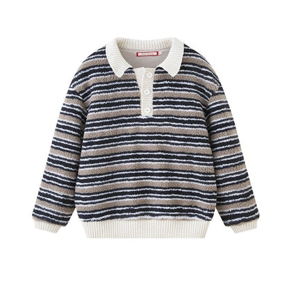 SweetChilling_Layered_Fleece_Polo_Striped_Women&