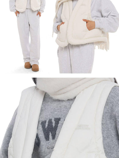 SweetChilling Lightweight Quilted Mini V-neck Short Loose Women&