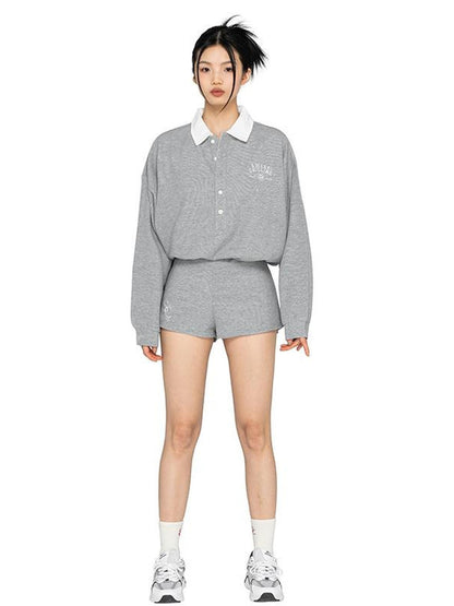 SweetChilling Loose Fit Long Sleeve Polo Women&