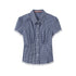 SweetChilling Navy Waist Cinched Fitted Shirt College Style Women&