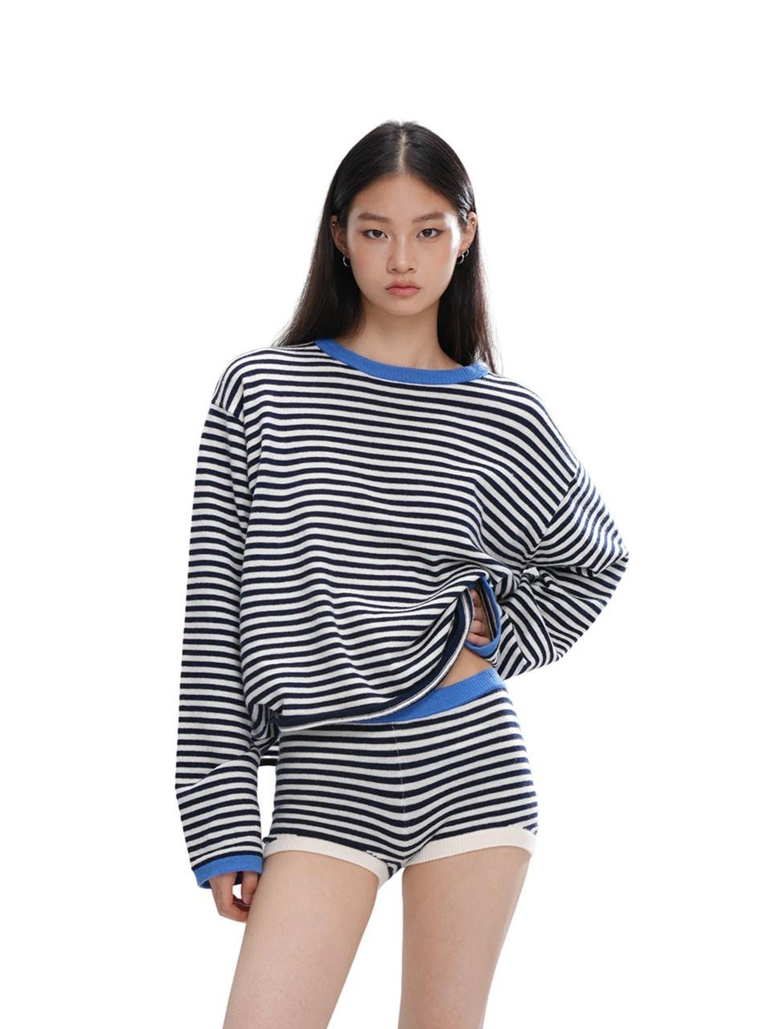 SweetChilling Nordic Striped Colorblock Women&