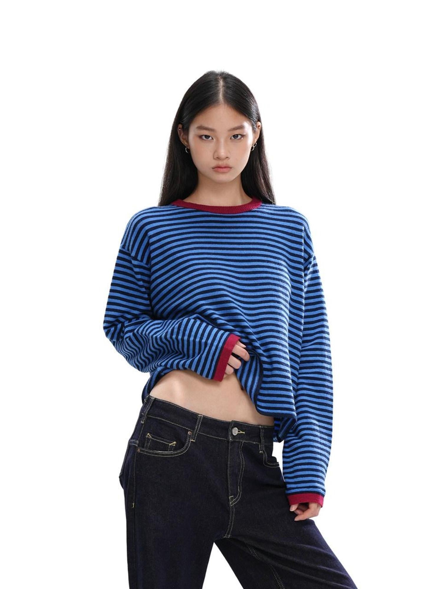 SweetChilling Nordic Striped Colorblock Women&