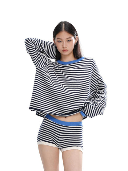 SweetChilling Nordic Striped Colorblock Women&