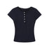 SweetChilling_Openwork_Knit_Henley_Short_Sleeve_Cinch_Waist_Women&