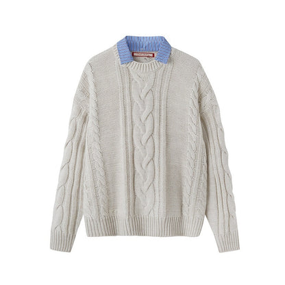 SweetChilling_Oversize_Chunky_Cable_Knit_Detachable_Striped_Collar_Women&