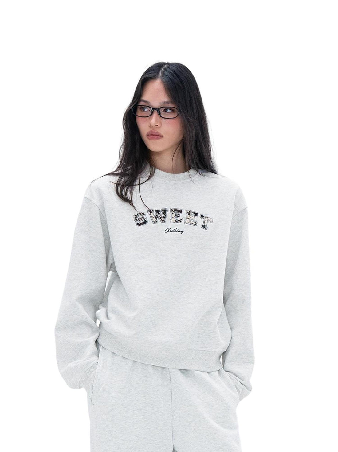 SweetChilling Plaid Applique Embroidered Preppy Women&