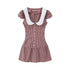 SweetChilling Plaid Contrast Collar Waist Cinching Women&