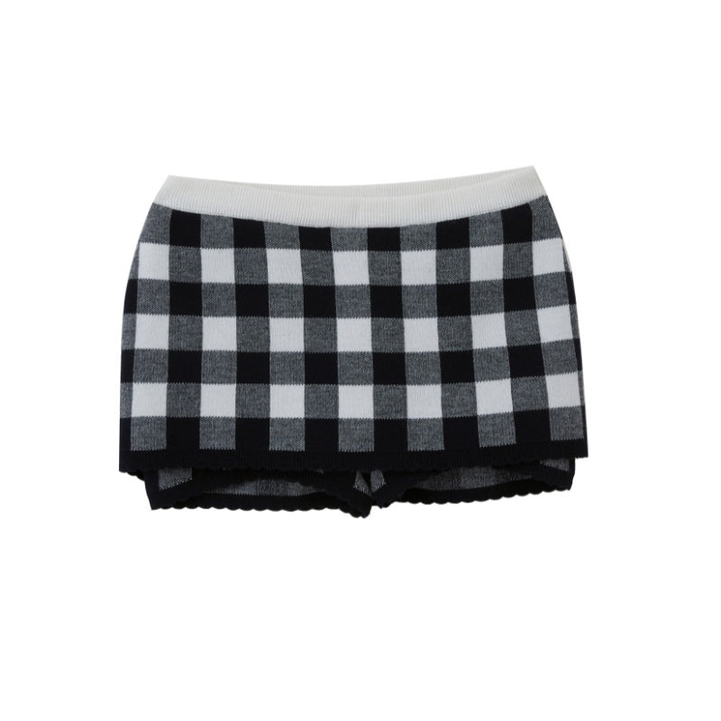 SweetChilling Plaid Knit Long Sleeve Cardigan A Line Women&