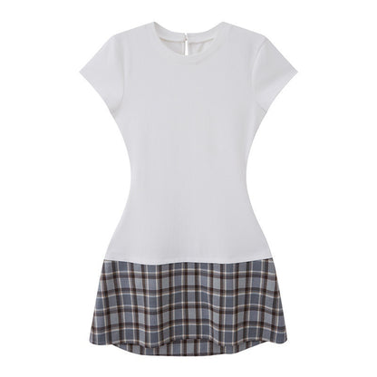 SweetChilling_Plaid_T_Shirt_Waist_Cinched_Slim_Fit_Short_Sleeve_Women&