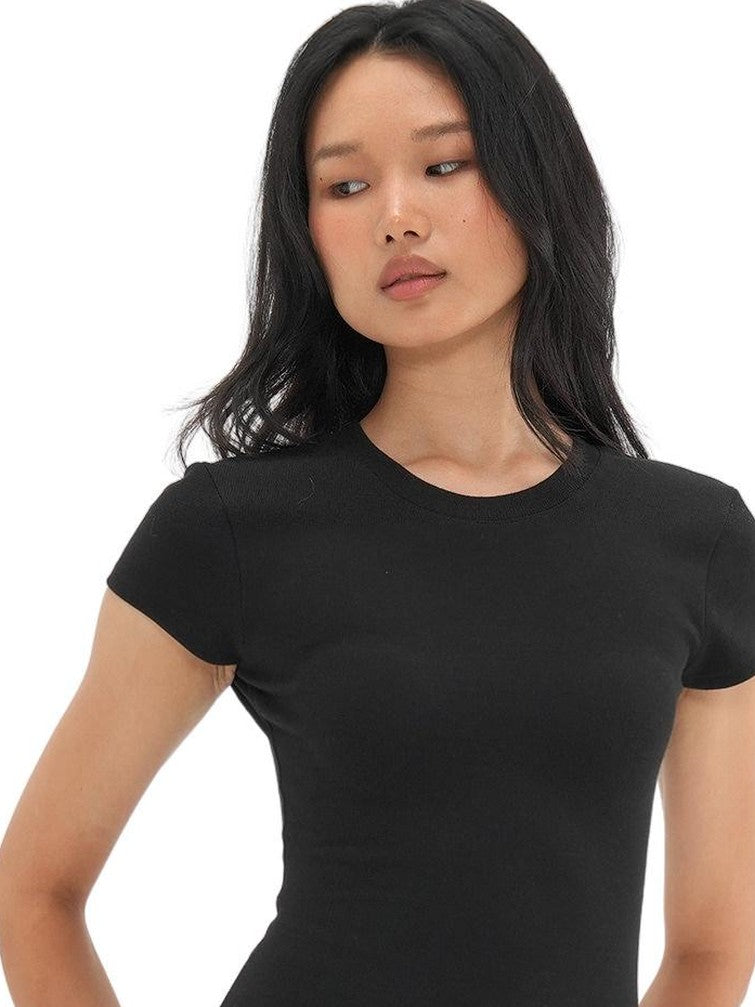 SweetChilling Plaid T Shirt Waist Cinched Slim Fit Short Sleeve Women&