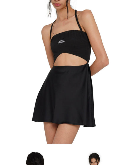 SweetChilling Pleated Contrast Fabric Women&