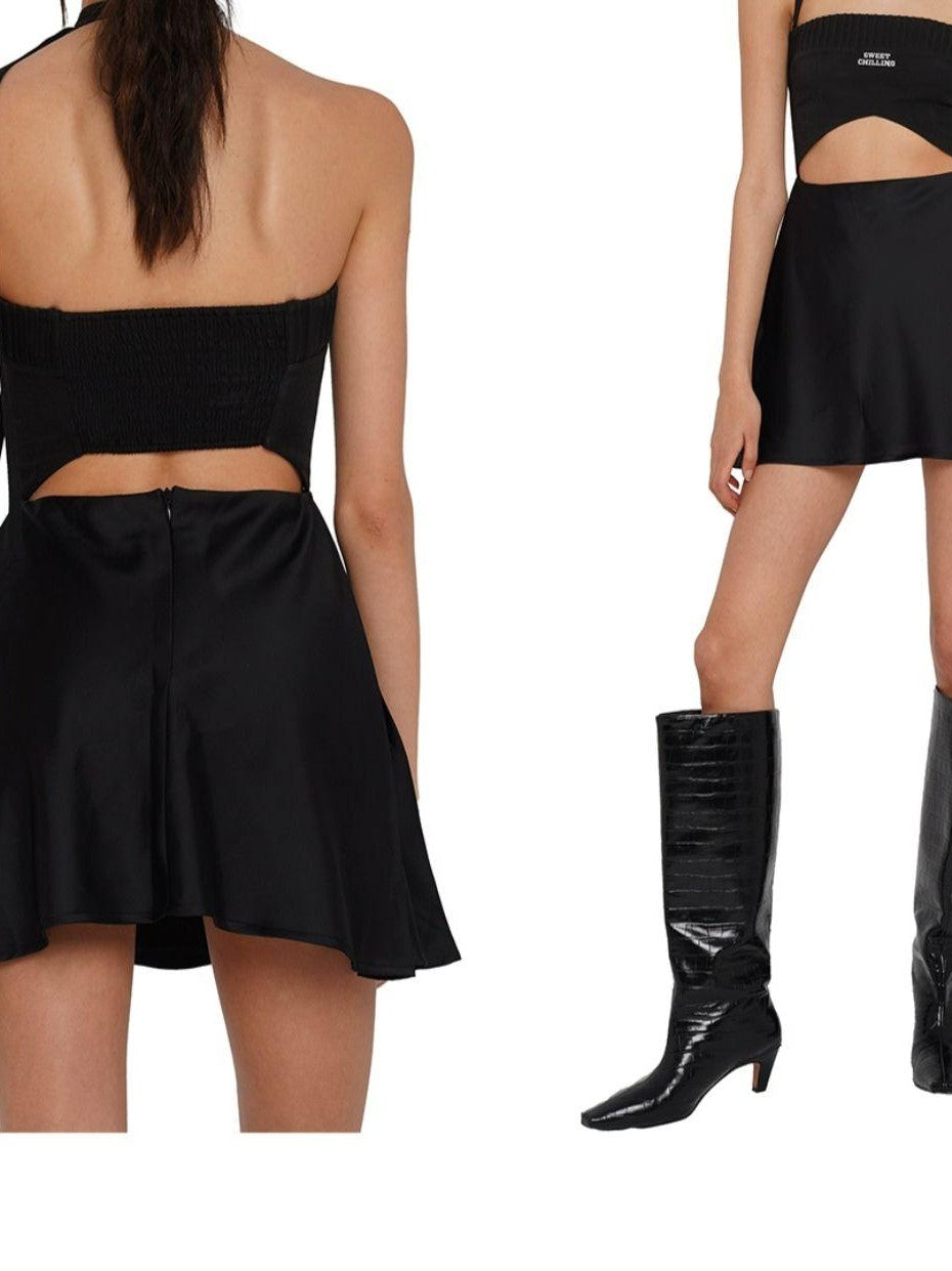 SweetChilling Pleated Contrast Fabric Women&