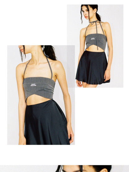 SweetChilling Pleated Contrast Fabric Women&