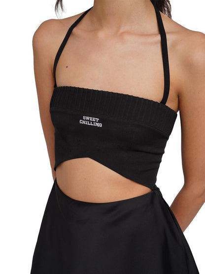 SweetChilling Pleated Contrast Fabric Women&