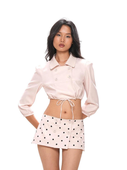 SweetChilling Polka Dot Double Breasted Bustier Women&