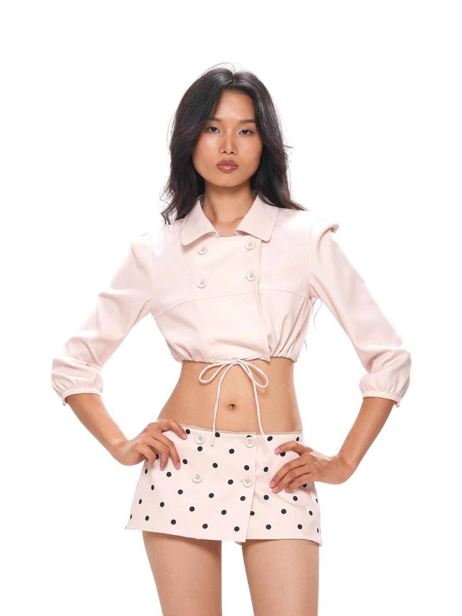 SweetChilling Polka Dot Double Breasted Bustier Women&