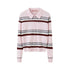 SweetChilling Polo Collar Striped College Knitted Women&