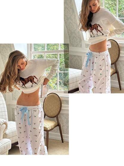 SweetChilling Pony Print Cozy Women&