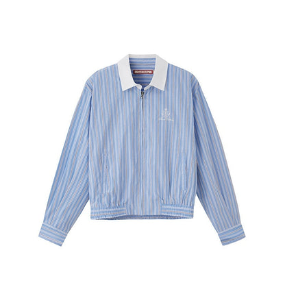 SweetChilling Preppy Striped Shirt Jacket Cardigan Women&