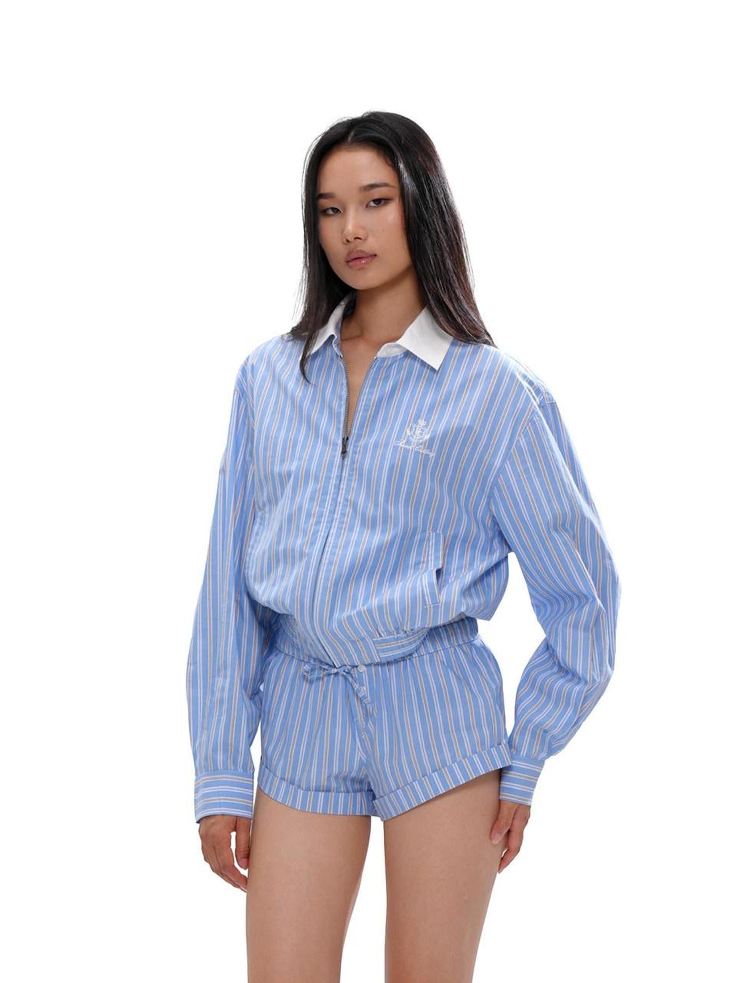 SweetChilling Preppy Striped Shirt Jacket Cardigan Women&