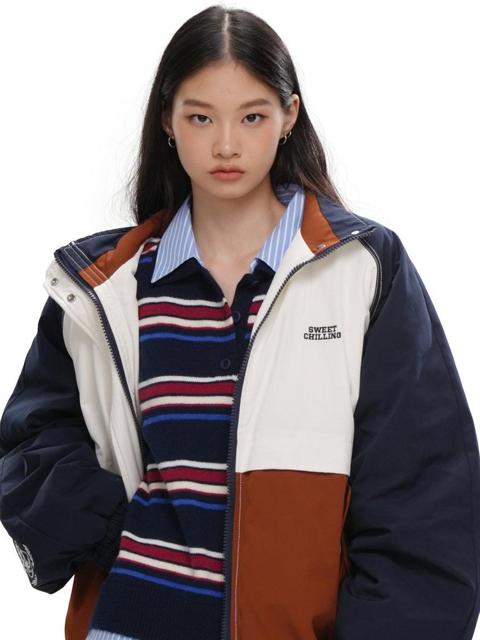 SweetChilling Quilted Sporty Street Zip Front Women&