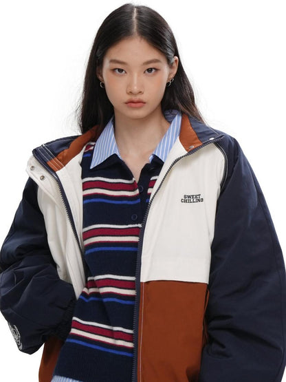 SweetChilling Quilted Sporty Street Zip Front Women&