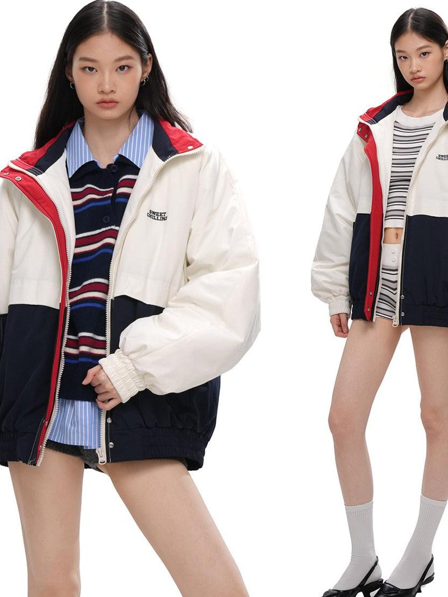 SweetChilling Quilted Sporty Street Zip Front Women&
