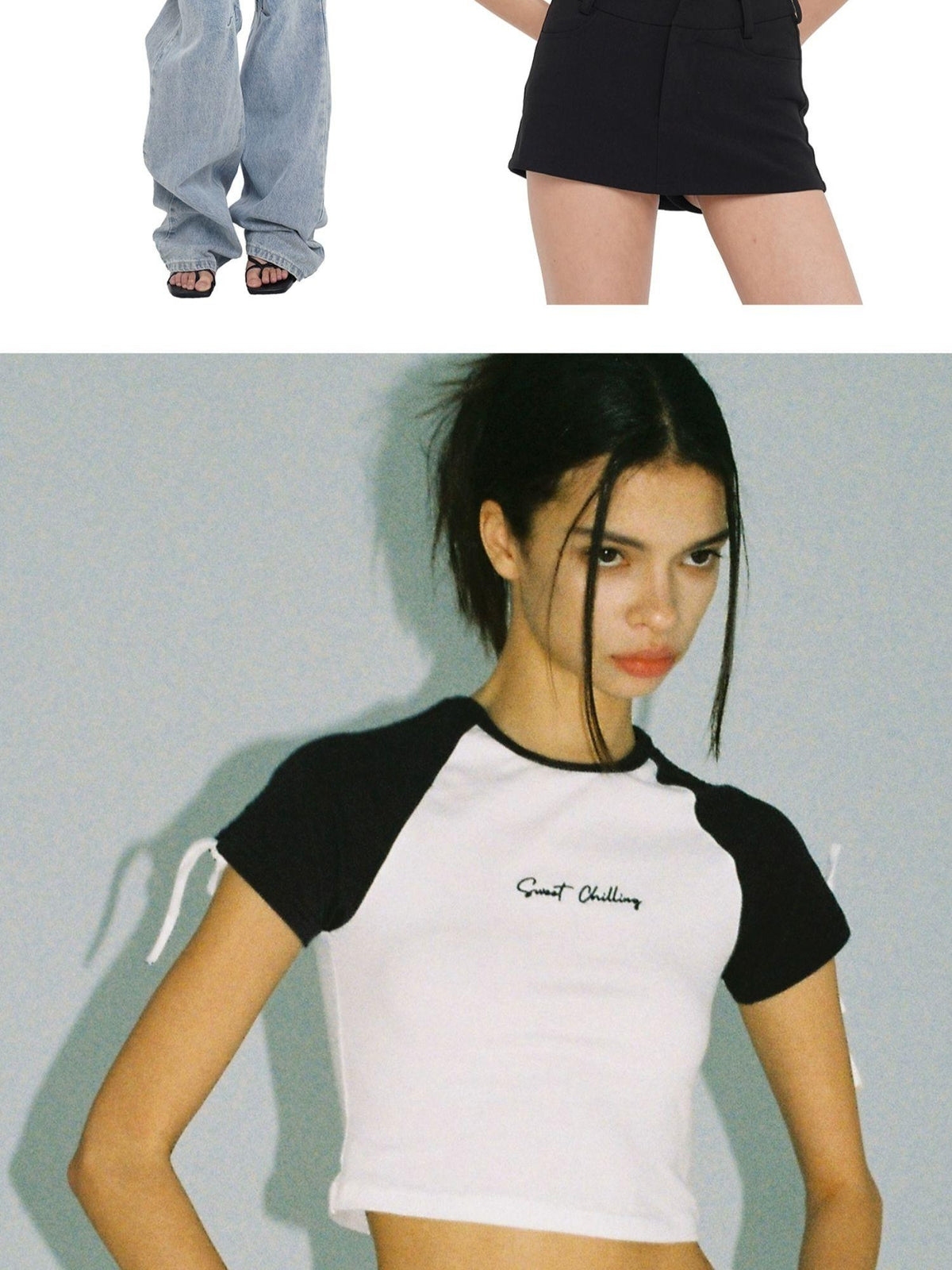 SweetChilling Raglan Adjustable Drawstring Slim Fit Cotton Women&