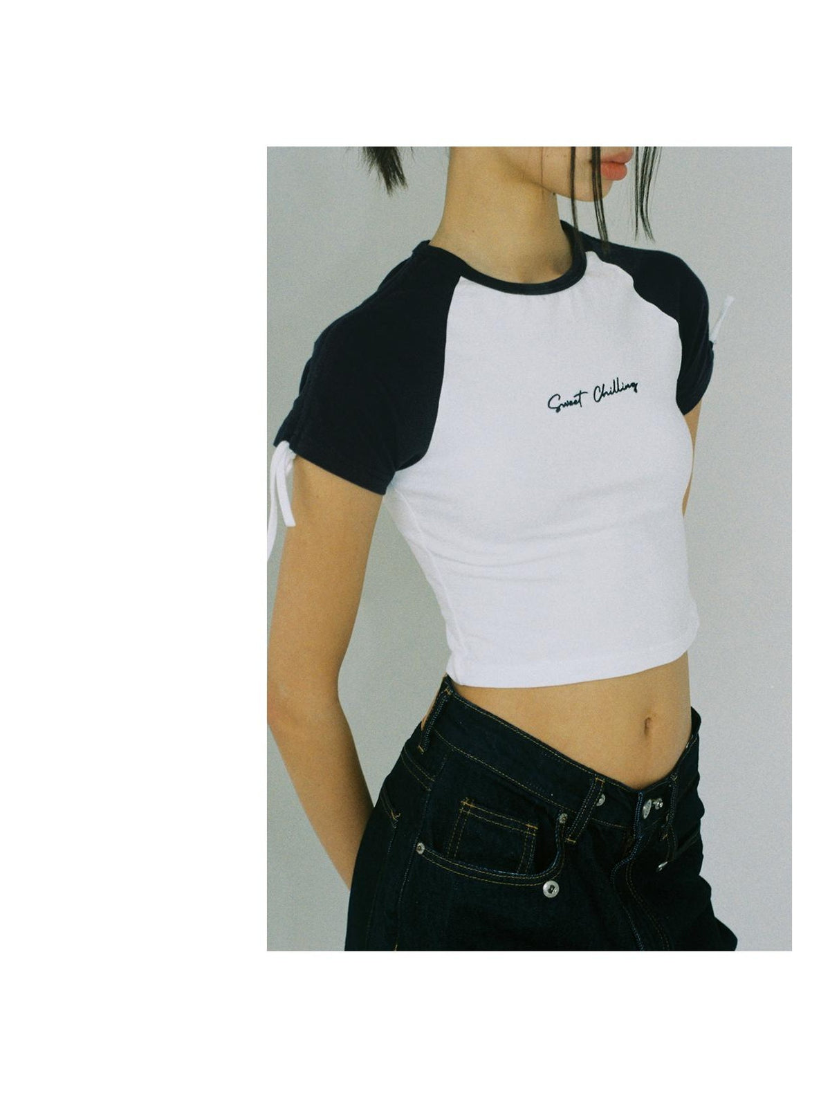 SweetChilling Raglan Adjustable Drawstring Slim Fit Cotton Women&