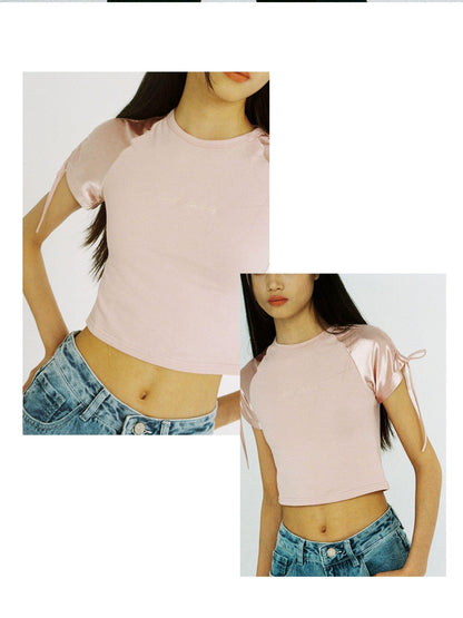SweetChilling Raglan Adjustable Drawstring Slim Fit Cotton Women&