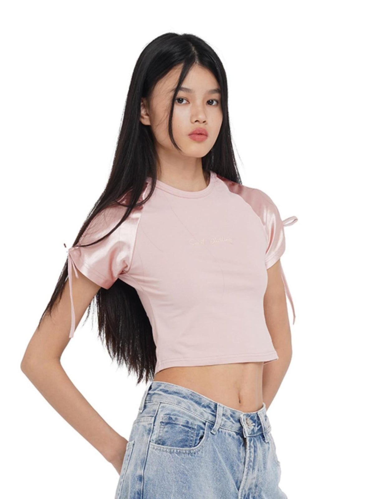 SweetChilling Raglan Adjustable Drawstring Slim Fit Cotton Women&