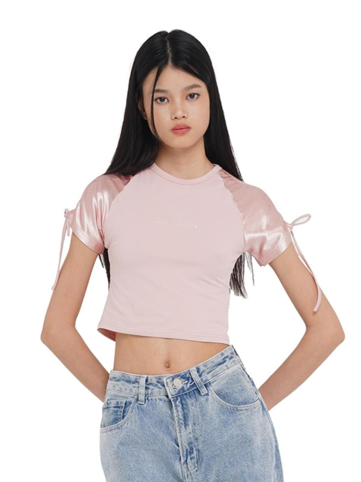 SweetChilling Raglan Adjustable Drawstring Slim Fit Cotton Women&
