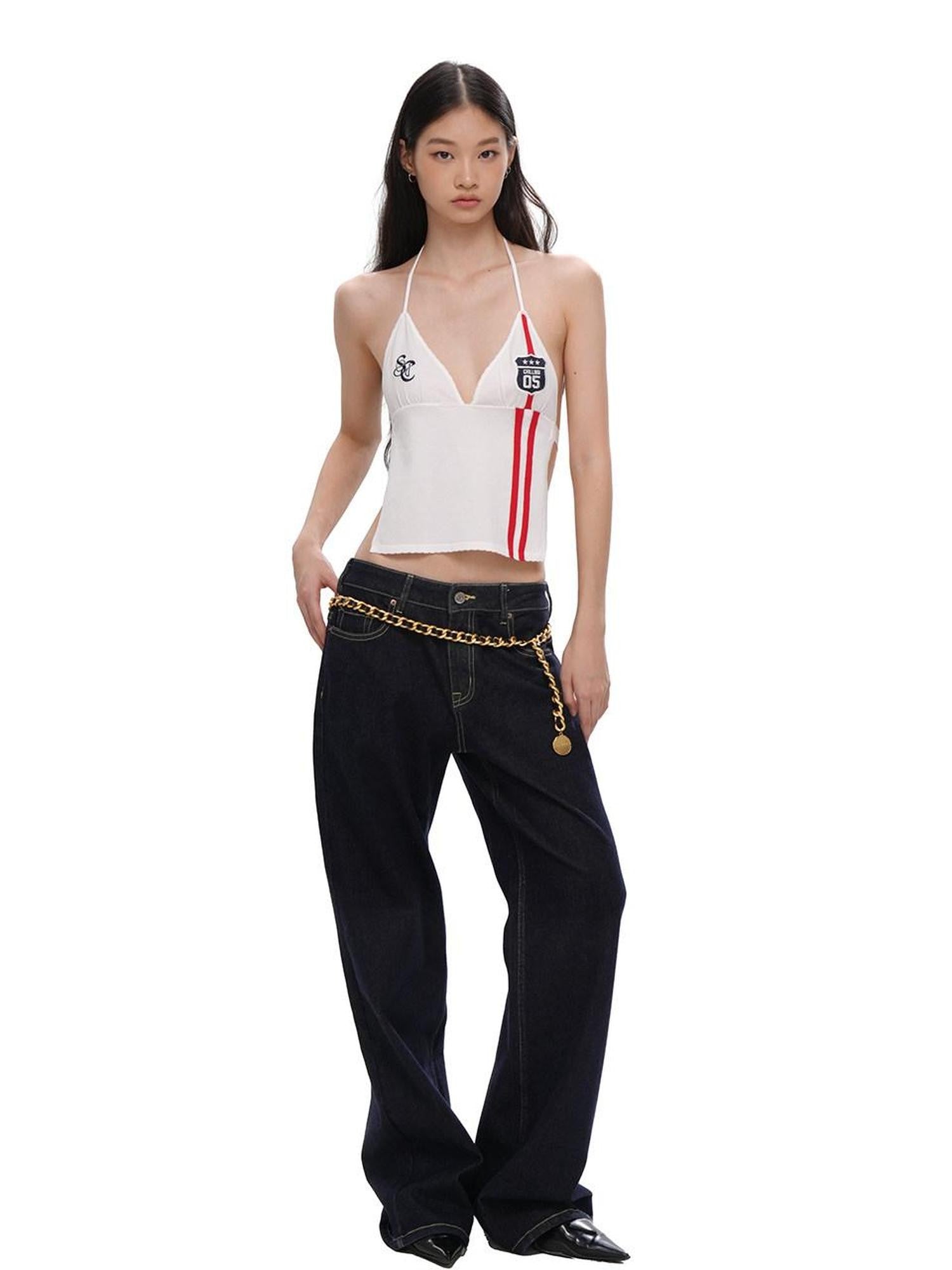 SweetChilling Raw Indigo Mid Rise Leg Lengthening Button Fly Women&